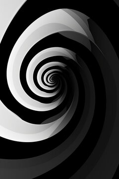 Black and white spiral background generative AI © AlexandraDaryl