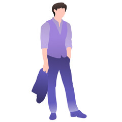 Stylish Man Holding a Tuxedo