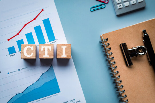 There is wood cube with the word CTI. It is an abbreviation for Computer Telephony Integration as eye-catching image.