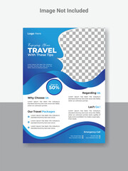 corporate multipurpose travel flyer template. and Travel Flyer poster pamphlet brochure cover design layout background, vector template in A4 size.