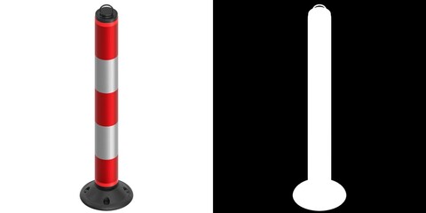 3D rendering illustration of a reflector delineator post