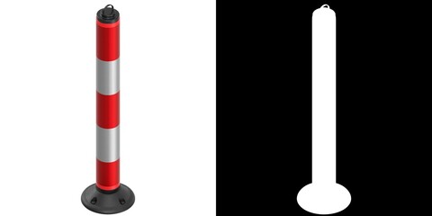 3D rendering illustration of a reflector delineator post