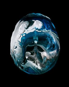 Surreal brain liquid melting isolated digital art illustration