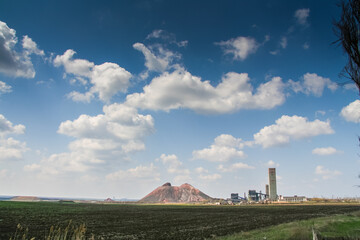 Fototapeta premium Terrikon mine in the village of Voznesenka, Donetsk region. Ukraine. May 2009
