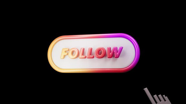 colorful floffy follow icon for social media content instagram