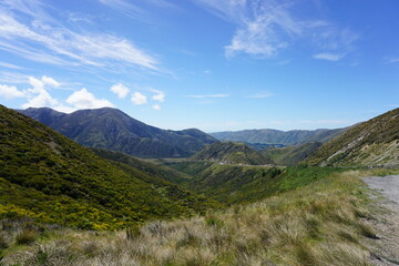 Fototapeta premium Staten Highway 73 in New Zealand runs through the New Zealand alps. A must see for everyone who visits New Zealand.