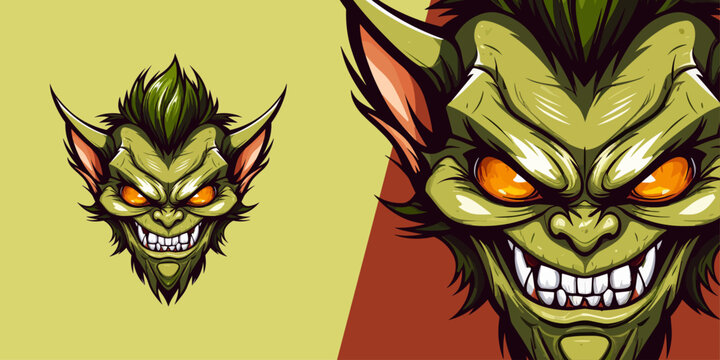 Intense Goblin Logo: Illustration Vector Graphic for High-Performance Sports and E-Sport Teams
