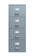 Filing cabinet on white background, office furnishing and data storage concept