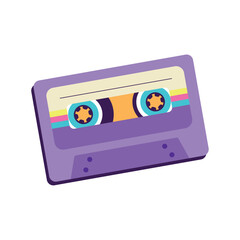 Isolated colored cassette tape Nostalgic retro icon Vector illustration