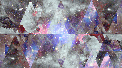 Image of the nebula, galaxy and the sacred geometry collage. Abstract cosmos. Elements of this...
