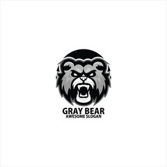 angry bear logo design gaming esport