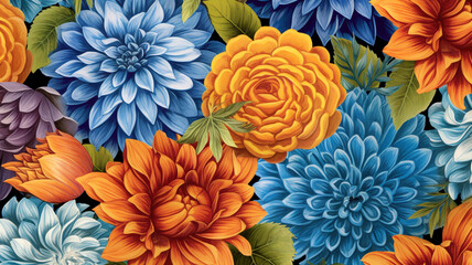 Fototapeta premium Painting with flowers, botanical concept, greeting card, floral print printable