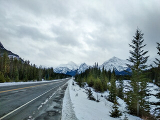 Road in Jasper National Parkin Canada in Winter