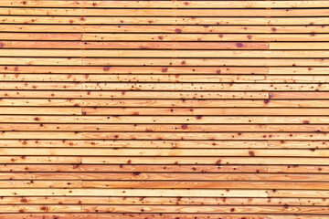 Texture of natural wooden lining made of pine wood planks.