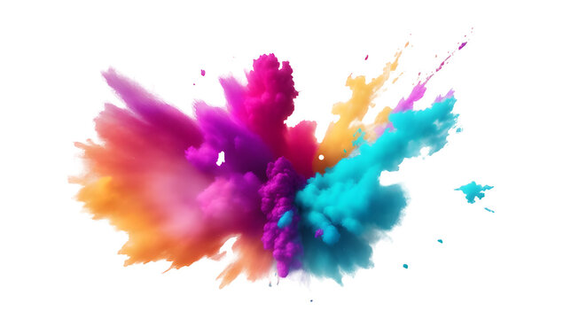 Color explosion, colorful, png, generative AI