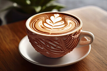coffee cup latte art. ai generative