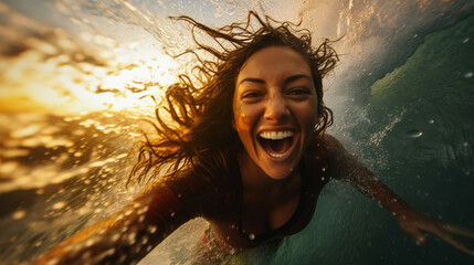 A swimming woman