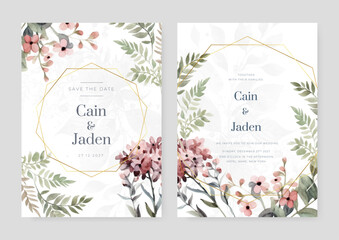 colorful colourful floral flower beautiful hand drawn wedding invitation card watercolor