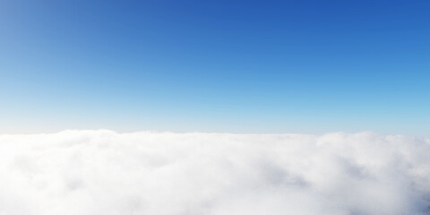 Blue sky and white clouds 3D render