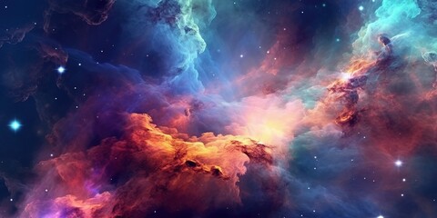 Fototapeta na wymiar Colorful background of nebula in the outer space