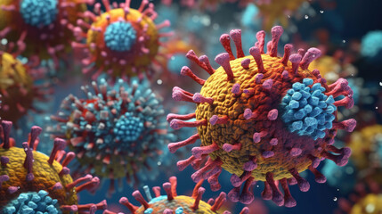 Virus 3d illustration background