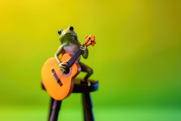 frog playing guitar