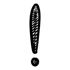 Doodle sketch style of Hand drawn exclamation point vector illustration.