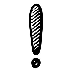 Doodle sketch style of Hand drawn exclamation point vector illustration.