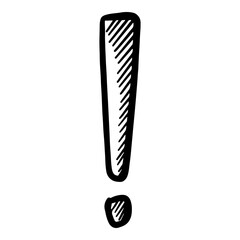 Doodle sketch style of Hand drawn exclamation point vector illustration.