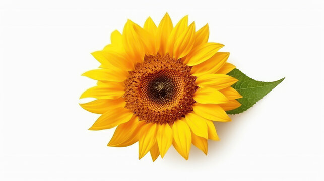 sunflower isolated on white created with Generative AI technology