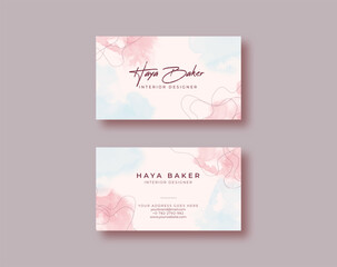 Beautiful business card template with a watercolor background