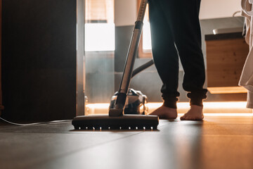Bathroom cleaning.Man cleaning the room.Cleanliness and house cleaning concept. Cleaning equipment....