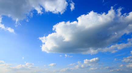 Naklejka na ściany i meble Beautiful blue sky with clouds background.Sky clouds.