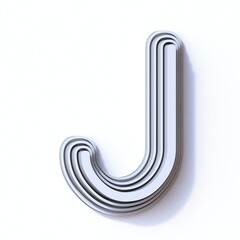 Three steps font letter J 3D render illustration isolated on white background