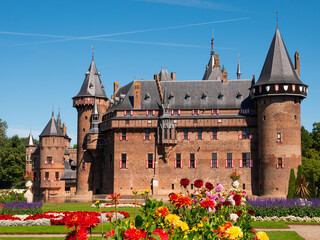 View of medieval Castle De Haar in Utrecht, Netherlands