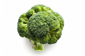 Fresh green Broccoli isolated on white created with Generative AI technology