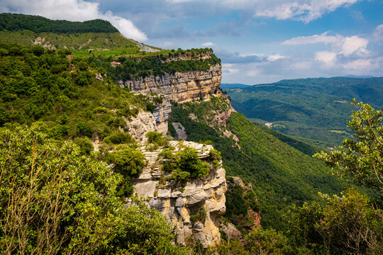 Scenic cliffs in the Tavertet area. Central Catalonia. Spain