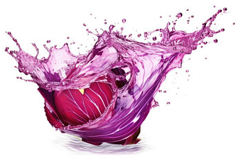 water splash with red cabbage created with Generative AI technology
