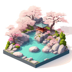 Sakura Serenity! Experience the tranquility of Japanese beauty with this captivating illustration