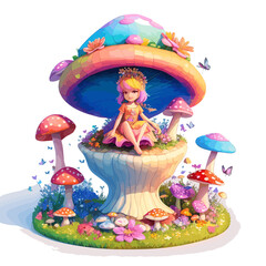 Enchanted Fairyland! Step into a world of magic with this whimsical illustration