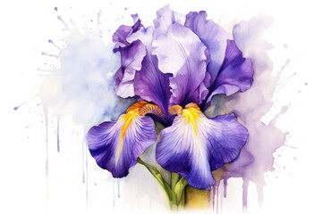 watercolor of Iris created with Generative AI technology