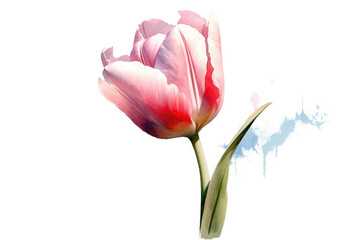 watercolor of Tulip isolated created with Generative AI technology