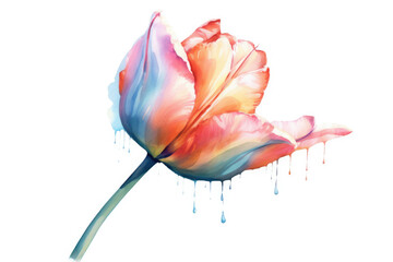 watercolor of Tulip isolated created with Generative AI technology