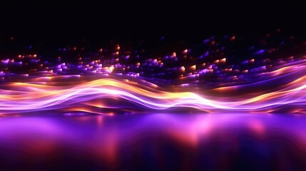 Obraz premium Gold, Purple and Yellow Neon abstract lines and shapes.