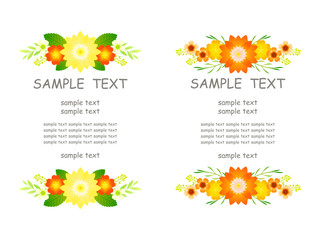 夏の植物の華やかなイラストカード