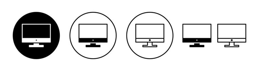 Computer icon set for web and mobile app. computer monitor sign and symbol