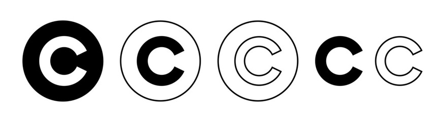Copyright icon set for web and mobile app. copyright sign and symbol