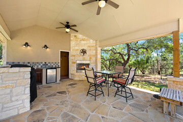 home patio in the summer 