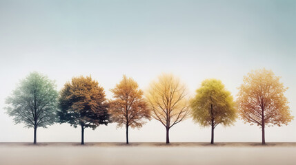 Trees Natural Colors Minimalist Bright