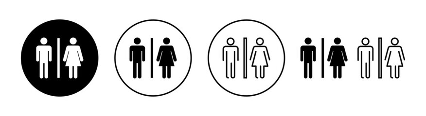 Toilet icon set for web and mobile app. Girls and boys restrooms sign and symbol. bathroom sign. wc, lavatory - obrazy, fototapety, plakaty